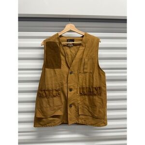 Vintage Kmart Hunting Vest Mens Large Brown Cotton Canvas Shooting Utility Japan